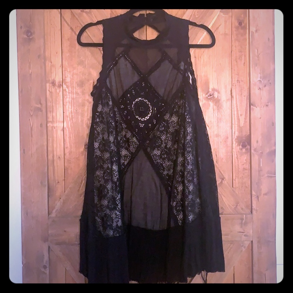 Free People Angel/Crochet  Lace Mini Dress